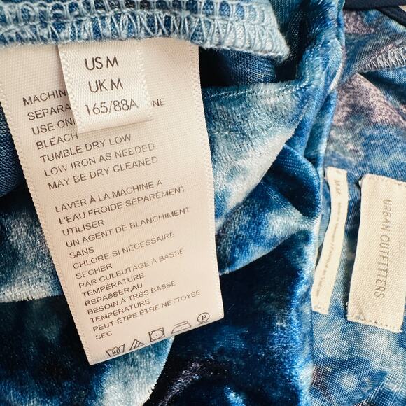URBAN OUTFITTERS Dawn Blue Tie Dye Velvet Mini Slip Dress – Medium - Picture 9 of 12